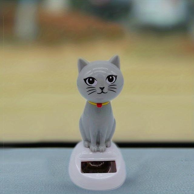 TEMU Car Decoration Solar Energy Decoration Shaking Head Doll Cartoon Cat Shape Decoration Gift Creative Interior Automotive Products