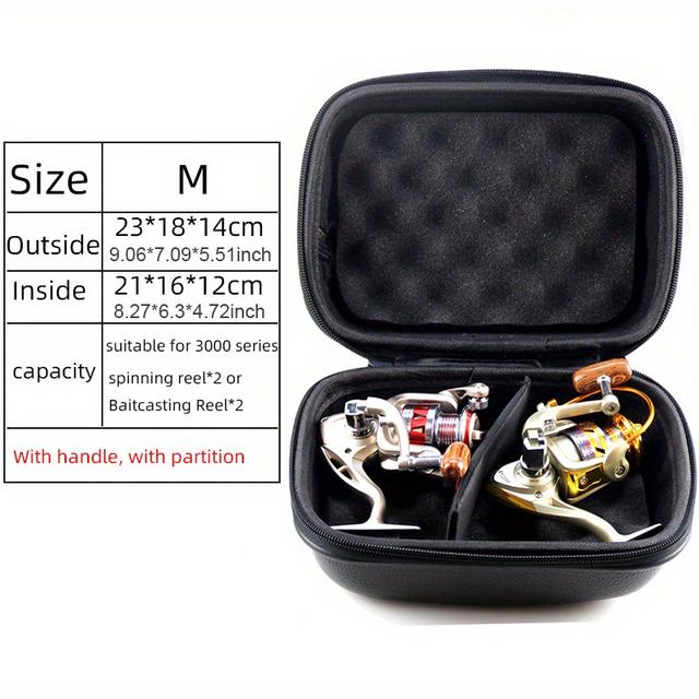 TEMU 1pc Waterproof Spinning Reel Storage Case - Protect Your Fishing Gear With Shockproof Tackle Box