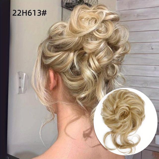TEMU Add Volume And Style With Synthetic Messy Curly Hair Bun Hair Band! Hair Halloween Christmas