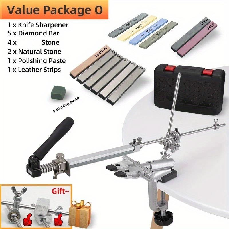 TEMU Professional Knife Sharpener With Diamond Whetstone & Sharpening System - Heavy-duty Adjustable Angle (7°-40°) For Chef Knives, , Scissors, Hunting Knives - , Suitable For &