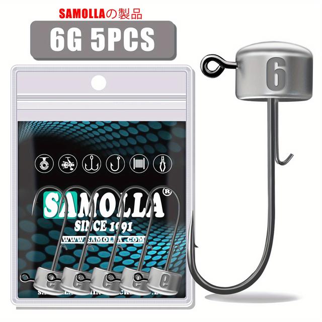 TEMU 5 szt. Haczyki wędkarskie, 1.8-6g Tumbler Ajing do miękkiej przynęty na robaka Bass Fish Pike pstrąg Akcesoria