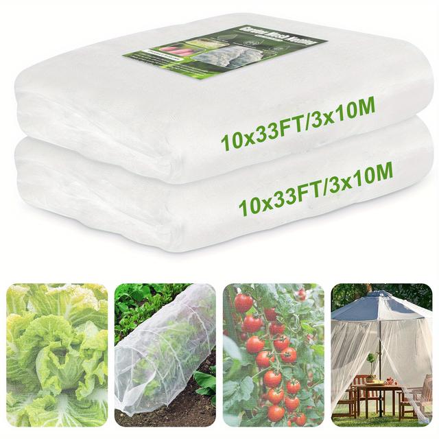 TEMU Rifny 2pcs-10x33ft/ 3x10m Garden Protection Ultrafine Mesh Elevated Bed Screen Greenhouse Net, Protect Trees Plants Vegetables Flowers Fruits