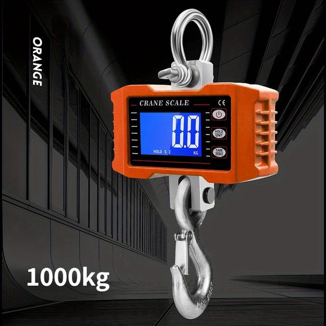 TEMU 1000 kg-os digitális darumérleg: nagy teherbírású, hordozható, LCD háttérvilágítású, minőségű horgos mérleg a maximális pontosság érdekében