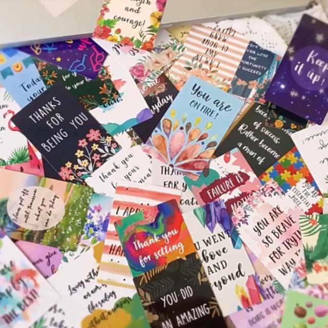 TEMU 72 Stück Ermutigungskarten für Schüler, Papierkarten zur Ermutigung für Schüler, Notizkarten, Zitate, -Karten
