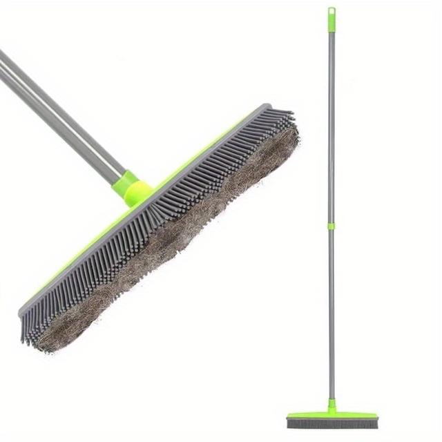 TEMU Broom Dust Scraper & Pet Rubber Brush Carpet Carpet Cleaner Sweeper No Hand Wash Mop Window Tool