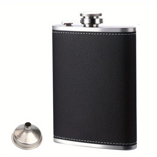 TEMU 1pc 8oz Stainless Steel Portable Wine Jug | Travel Accessory, Suitable For Home Use And Outdoor Camping, Household Kitchen Supplies, Men's Unique Gift For Father's Day Or Christmas