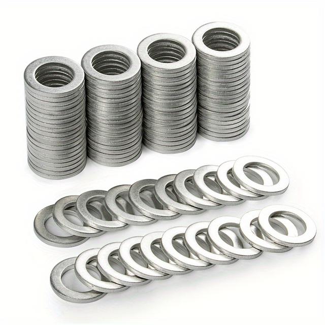 TEMU 50pcs 14mm Aluminum Oil Drain Plug Washer Gaskets, Flat Type, Oem Part 94109-14000, Crush Washer Replacement For //civic/accord/crv, Din Specified, Aluminum Exterior Finish