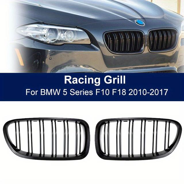 TEMU Car Front Kidney Grille Gloss Black For F10 F11 F18 520d 530d 2010-2017 Dual Slats Grill
