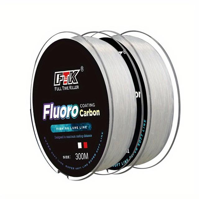 TEMU Ftk Fluoro Carbon Fishing Line, 300m Transparent Silvery Nylon Monofilament, 4.136lb-34.32lb, For , Valentine's Day & Christmas Gift, Single Pack