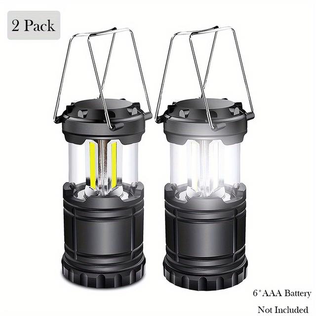 TEMU 2pcs Led Camping Lantern - Portable And Collapsible Emergency Flashlight With Battery Power (aaa Batteries Not Included)