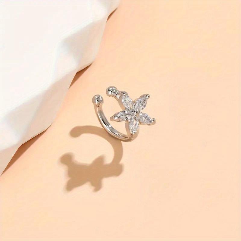 TEMU With Sparkling Earrings Elegant Cute Ear Sleeves Minimalist Style Copper Feminine Gift