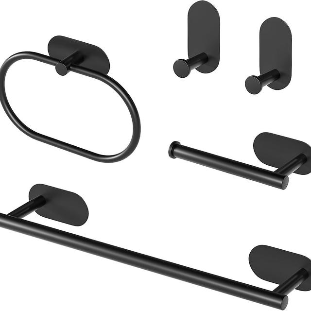 TEMU Halloween Christmas Stainless Steel Towel Rack Set No Drilling Bathroom Hanging Accessories Stainless Steel Towel Bar Towel Ring Toilet Paper Holder Coat Hook Hardware Accessories Set