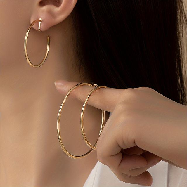 TEMU Zestaw kolczyków kółek geometrycznych, minimalistyczny seksowny wakacyjny styl swobodny zestaw kolczyków kółek, wszystkie dopasowane kolczyki biżuteria