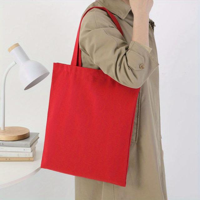 TEMU Minimalist Solid Color Shoulder Bag, All- Handbag, Lightweight Shopping Grocery Bag