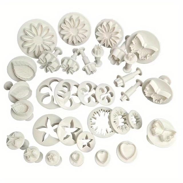 TEMU 33pcs Fondant Cutter Cake Tools Cookie Mold Cookie Plunger Cutters Biscuit Mould Diy Craft 3d Bakeware Sets New Mold Dessert Maker Bakingtool