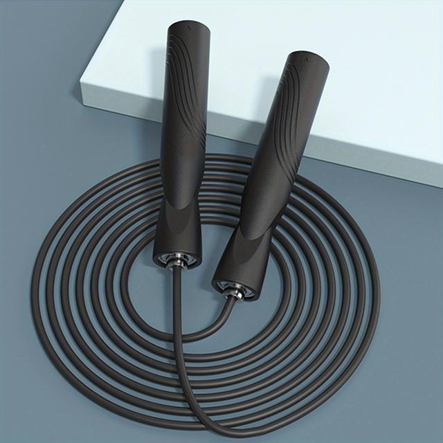 TEMU 1 High- Rope For - Adjustable, -free, Rapid Speed Skipping With Comfort Foam Handles, Durable Pvc Cable, Black - Fitness & Workout