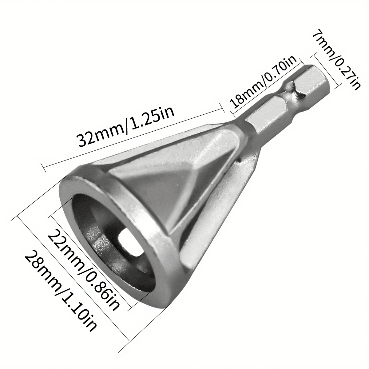 TEMU 1pc Chamfering Tool, Chuck Drill Tool, Metal Deburring External Chamfering Tool, Grinding Angle Trimming, Suitable For Various Chuck Electric Drilling Tools