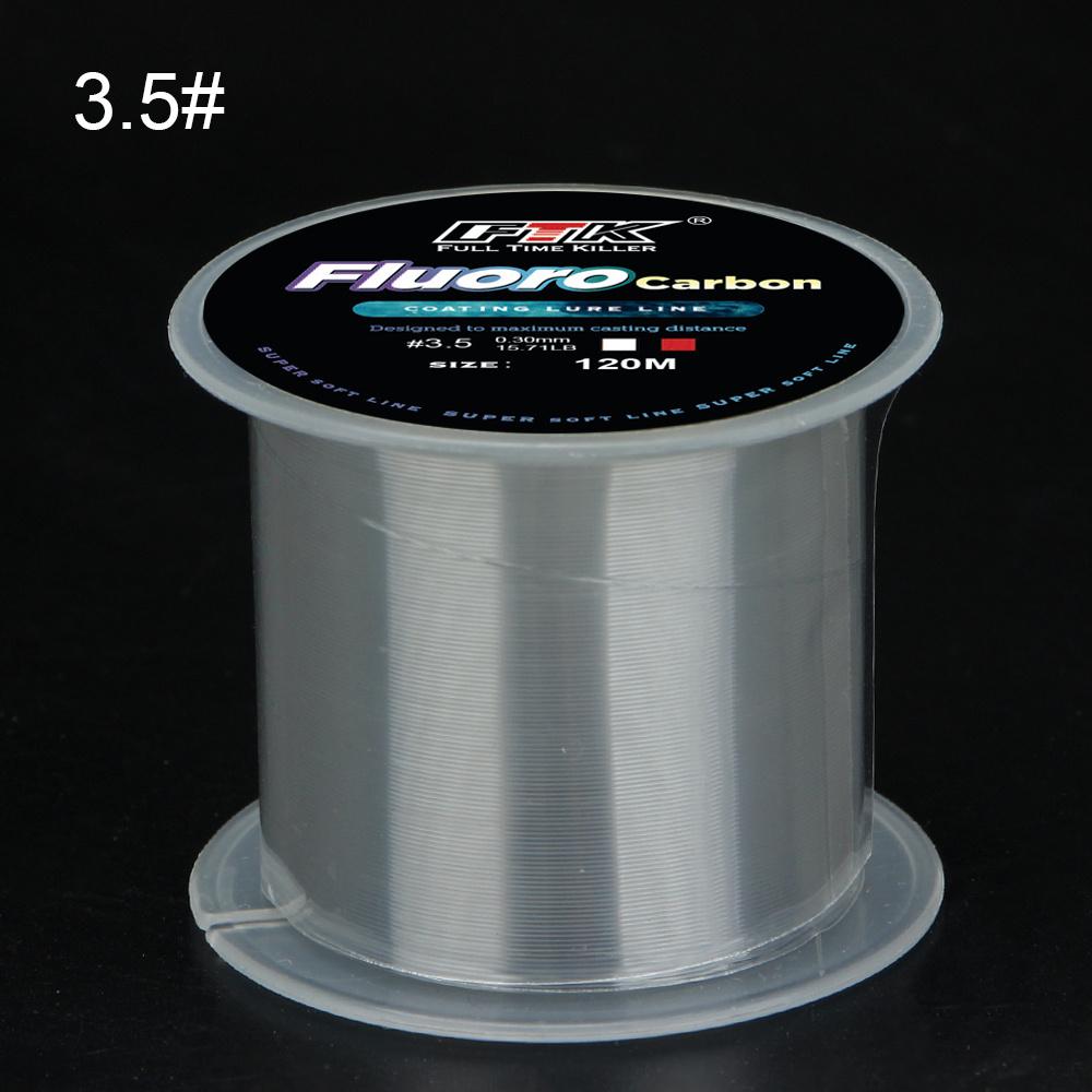 TEMU 120m Micro Fluorocarbon Coated Nylon Monofilament Carp Fishing Line - 0.20mm To 0.60mm, 7.15lb To 45lb Strength Range, , Sinking, Fishing Lure Wire