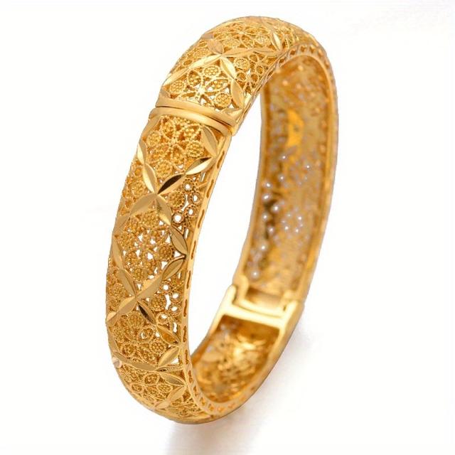 TEMU 1pc Jiamila Women's Luxury Ethnic Arabian & African Bracelet - Cultural Bangle For Wedding, Ramadan Jewelry, Daily Wear, Bridal Gift - Middle East Nigerian Accessory