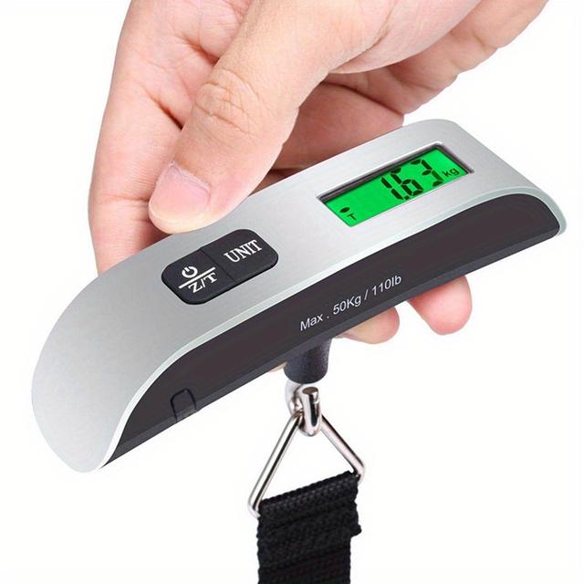 TEMU 1pc 110lb/50kg Digital Handheld Luggage Hanging Baggage Scale, Hand Scale, Mini Portable Electronic Scale, Scale With Backlight Lcd Display, Travel Must Haves