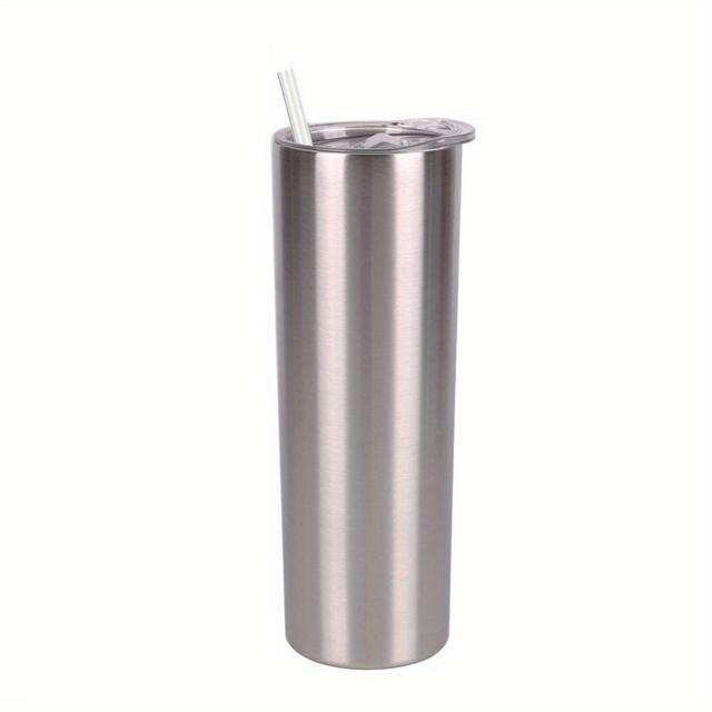 TEMU 20oz Skinny Tumbler Stainless Steel Double Wall Vacuum Insulated Slim Cup With Lid Straw