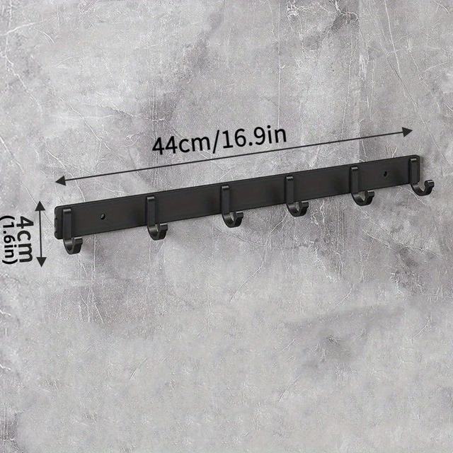 TEMU Modern Black Aluminium Wall Mounted Hooks - Towels, Coats And Clothes In Your Bathroom!