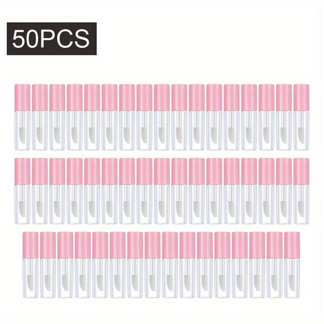 TEMU 50/100/200pcs Empty Lip Gloss Tube 1.2ml Mini Lip Balm Bottles Refillable Empty Lip Balm Bottles Transparent Lipstick Containers For Women - Travel Accessories