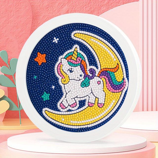 TEMU 1pc Handmade Diy Making Diamond Painting Set, Unicorn Diamond Painting, Educational Handcrafts, Diy Decorations, Photo Frames