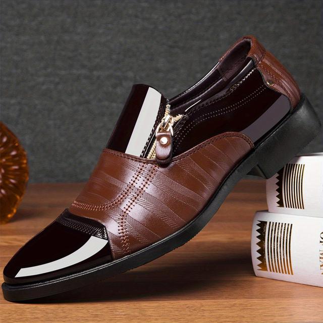 TEMU Neue Herren-Anzugschuhe, elegante Herrenschuhe, modische zulaufende Loafer, Slip-On-Schuhe, Geschenk für Herren, Herren-Anzug-Büroschuhe, bequeme Slip-On-Herrenschuhe, schwarze Herrenschuhe