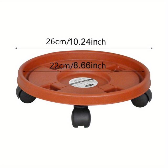 TEMU 1개 무거운 탈착식 식물 스탠드와 바퀴, 벽돌 빨간 두꺼운 레진 화분 트레이, 실내외 정원용, 발코니 정원 도구, 외부용 꽃 화분