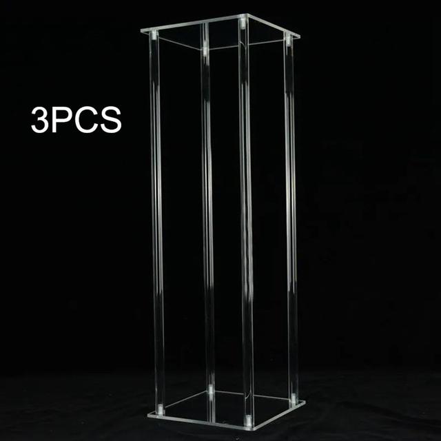 TEMU 3 Stück, 23,6 Zoll Klares Hochzeits-Mittelstück, Acryl-Blumenständer, Tischdekoration, Transparenter Blumenarrangement-Ständer, Hochzeit, Party, Veranstaltungen, Dekoration