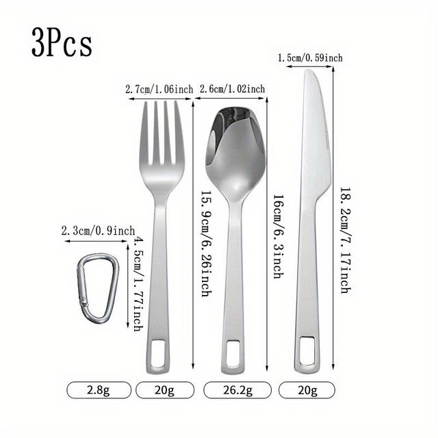 TEMU Stainless Steel Outdoor Travel Openwork Knife, Set Home Western Food Pasta Tableware Portable, Outdoor Mountaineering