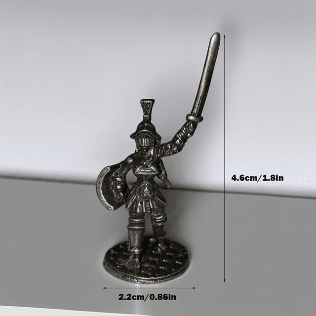 TEMU Eine wunderschöne, detaillierte Spartanerkrieger-Statue aus massivem Metall, als Schreibtischdekoration, Sammlerstück, kreatives Geschenk oder für Tabletop-Gaming.