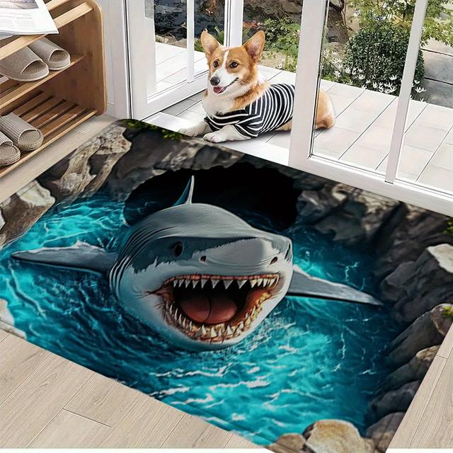 TEMU Realistic Flannel Mat - Non-slip, Machine Washable 100% Polyester For Bedroom, Living Room, Bathroom - Lightweight Durable Floor Mat, Decor | Plush Texture Mat, Washable Area Mat