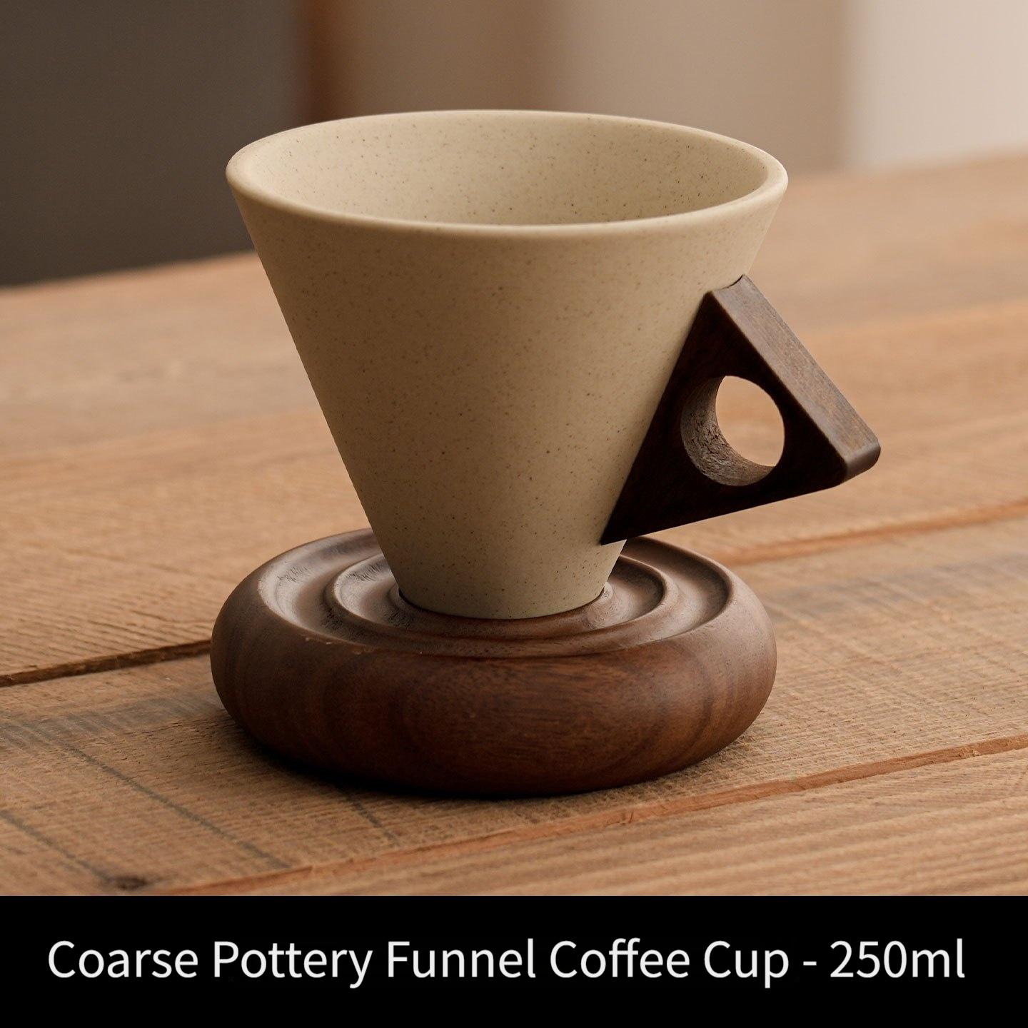 TEMU 1 Set, Creative Handmade Coffee Cup Ceramic Set, Exquisite Coffee Cup, Spiral Retro Cup Saucer, Japanese High-value Retro Latte Cup
