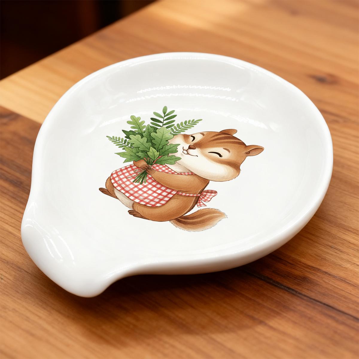 TEMU 1 Pieza Reposacucharas de Cerámica para Estufa, Diseño Artístico de y , Soporte para Cucharas de Porcelana, Accesorio de Cocina para Hogar, Regalo de Inauguración de Casa