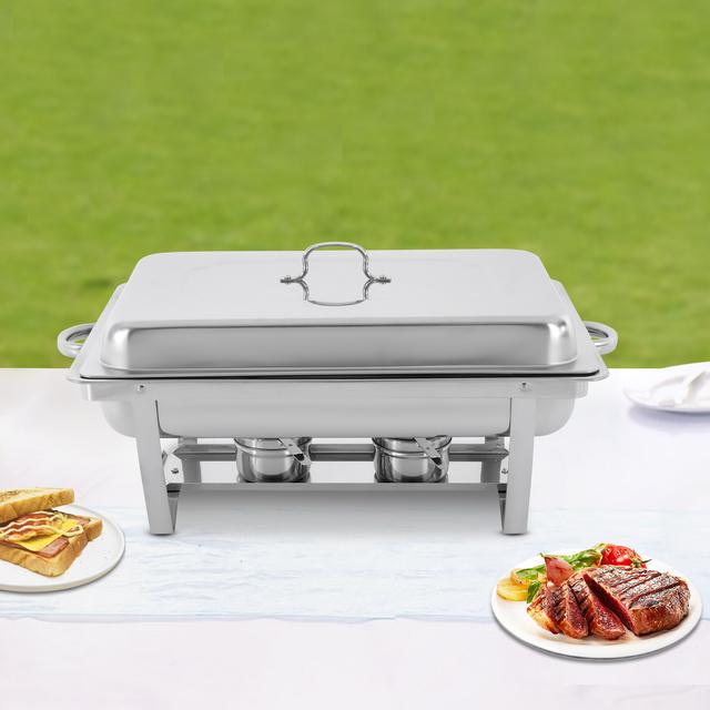 TEMU Chafing Dish Buffet With Lid, Dining Stove, Stainless Steel Food Warmer Soup Chafing Dish Suitable For Buffet Restaurants, Snack Bars ( Cooking)