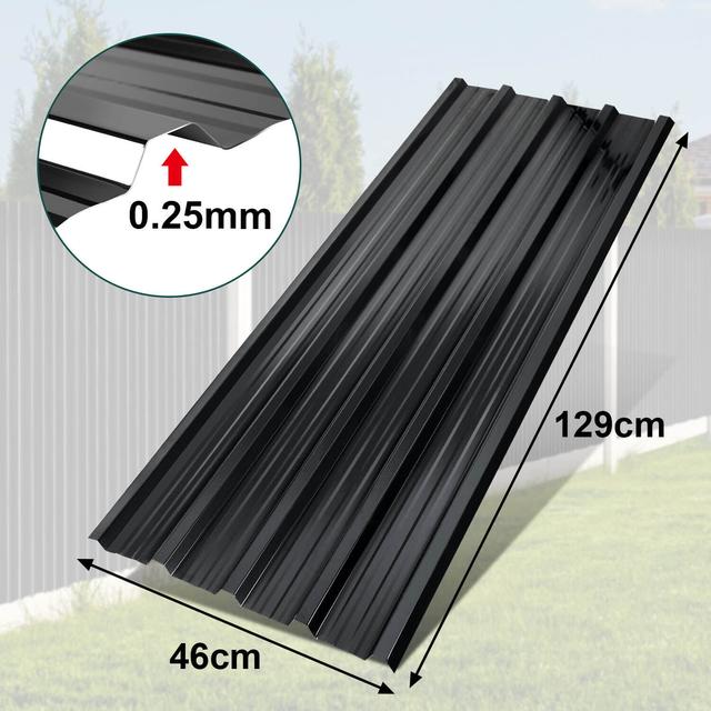 TEMU Ideal For Roofs And Wall Cladding: Set Of 12 Sheet Steel Roof Panels-thick Trapezoidal Sheet 129x46cm In (/green)