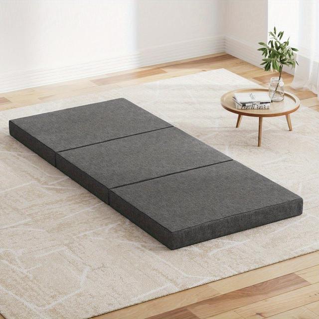 TEMU Bedding Foldable Mattress Folding Foam Mattresses Sofa Bed Single Grey