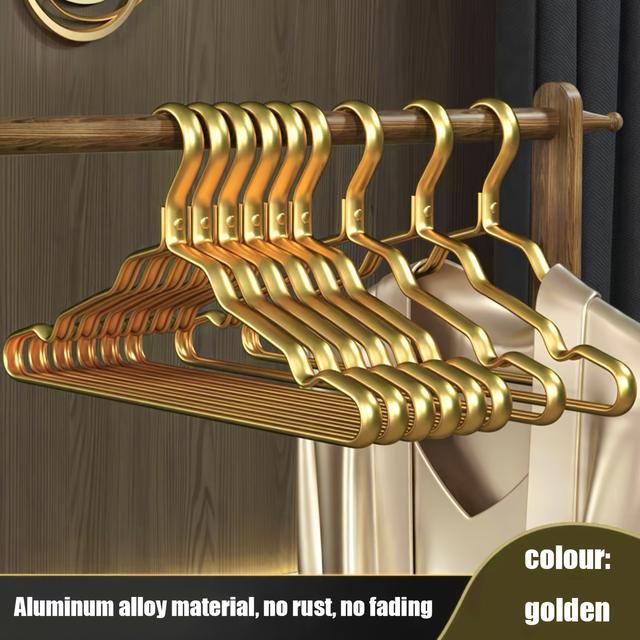 TEMU 5pcs Metal Clothes Hangers, Non-slip Traceless Clothes Racks, Sturdy Heavy Duty Coat Durable Hangers, Household Clothes Drying Storage And Organization For Bedroom, Bathroom, Home