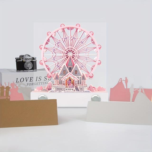 TEMU . 3D Riesenrad Haftnotizen Papier Kunst für Desktop Deko, ein nicht-klebendes kreatives Memo Block, perfektes Urlaubsgeschenk Papier für Familie, Freunde und Liebste