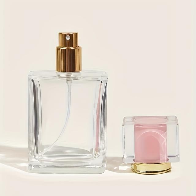 TEMU 여행용 액세서리로 사용할 수 있는 50ml 유리 투명 퍼퓸 아토마이저 퍼퓸 스프레이 병 1개, 리필 가능한 액체 용기