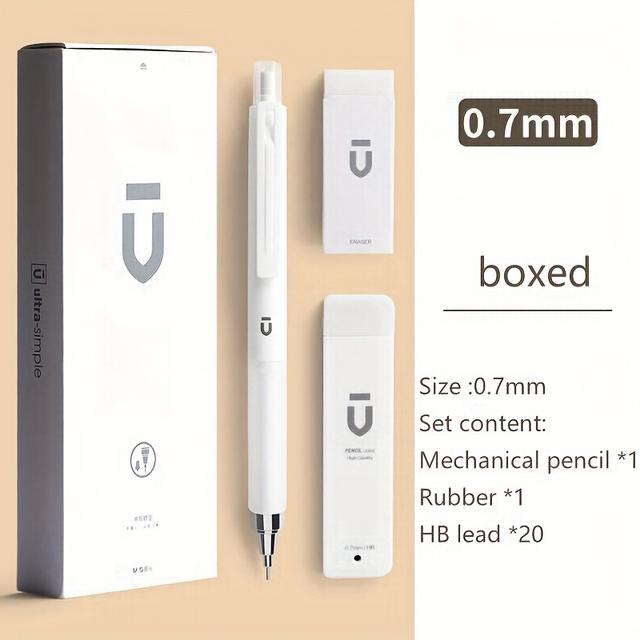 TEMU High-quality Mechanical Pencil Set For Students, Featuring A 0.5mm Low Lead Less Prone To Breaking, And A 0.7mm Retractable Pencil Model 1614