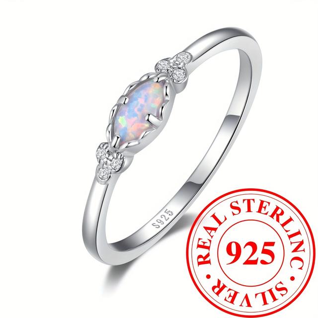 TEMU New 925 Sterling Silvery Inlaid Ring Set, Symbolizing Beauty And , High-quality Jewelry, Gift For Women, Elegant Gift, Women's Jewelry, Bohemian Style, Stylish Accessory, Platinum Plated