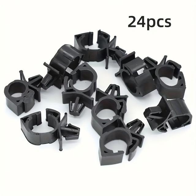 TEMU 24pcs Automotive Wire Harness Fasteners Route Fixation Fixation Clamp Bellows Cable Tie Clamp Tubing Hose Bracket