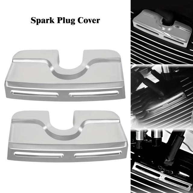 TEMU Chrome Covers For Plug Head Bolts Of Motorcycles, Compatible With Touring Twin Cam Models From 1999 To 2017