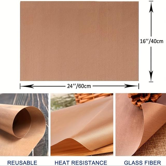 TEMU 10pcs Teflon Sheets For Heat Press & Baking - 12x16" & 16x25" , Reusable Ptfe Mats - High Temp Resistant, Easy To Clean