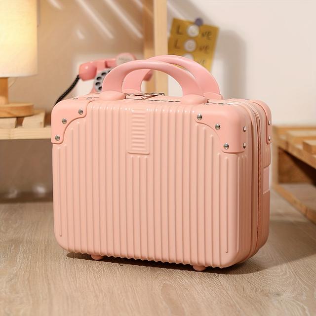 TEMU Portable Cosmetic Handbag, Lightweight Versatile Carry On Travel Luggage Bag, Suitcase Bag, Trendy Small Box, Toiletries Stylish Vintage Lightweight Suitcase Birthday Gift