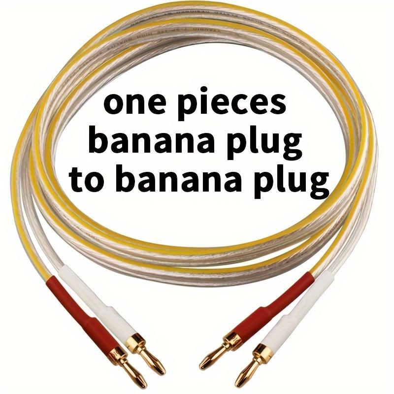 TEMU 6n Ofc Hifi Silver Plated Speaker Cable Hifi Banana Plug-to- Speaker Wire Jumper Wire Speaker Cable