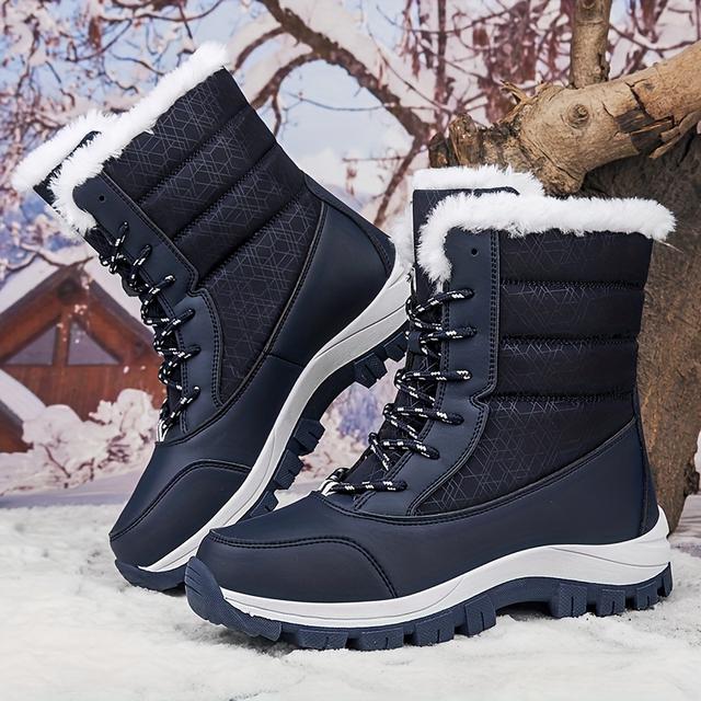 TEMU Women's Winter Snow Boots With Thickened Lining, Warm Ankle Boots, Large Shoes, Slip-resistant, Durable High-top Outdoor Short Boots